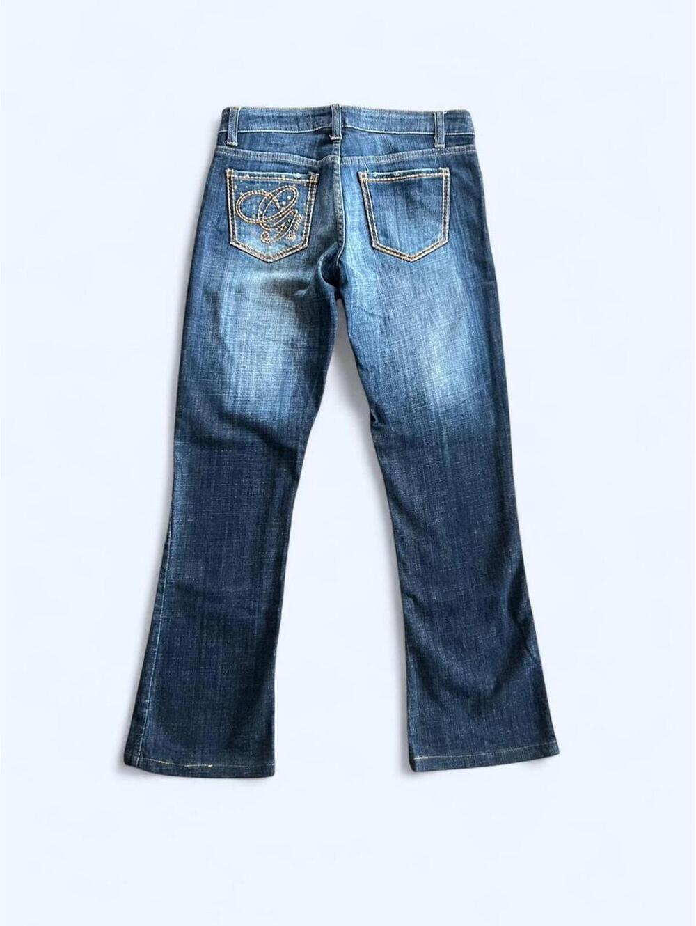 Vintage Y2K G-Unit low rise flare jeans rhinestone pocket size 3 💎